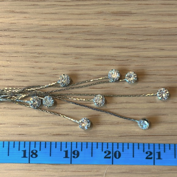 Silver and Rhinestone Long Necklace - Picture 3 of 5